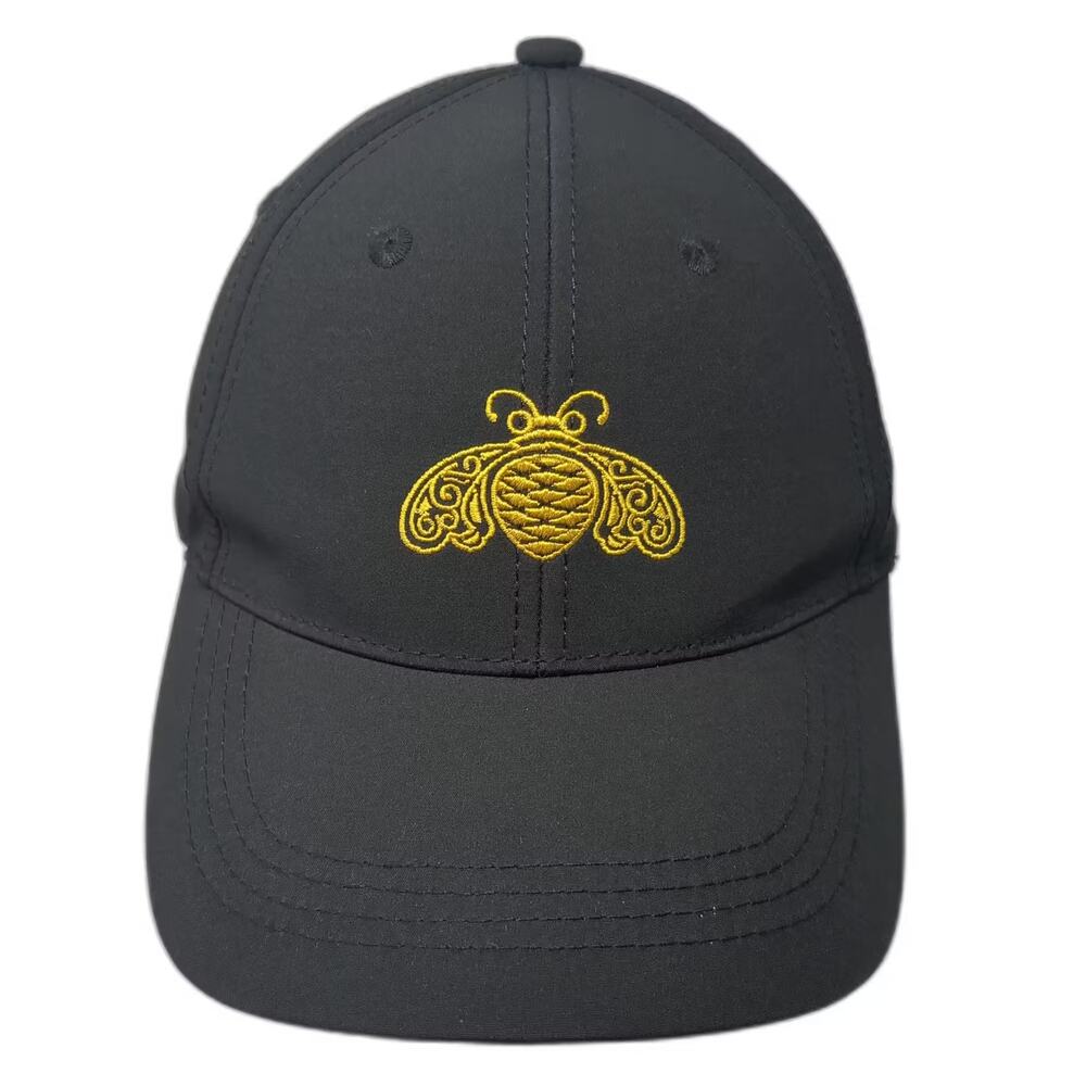 Patron Baseball Cap Black Gold OS Embroidered Bee Logo Adjustable Tequila Hat